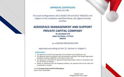 EASA PART 21J.785 DESIGN ORGANISATION APPROVAL RECEIVED